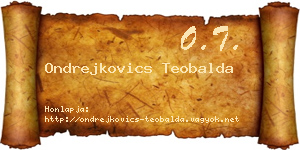 Ondrejkovics Teobalda névjegykártya